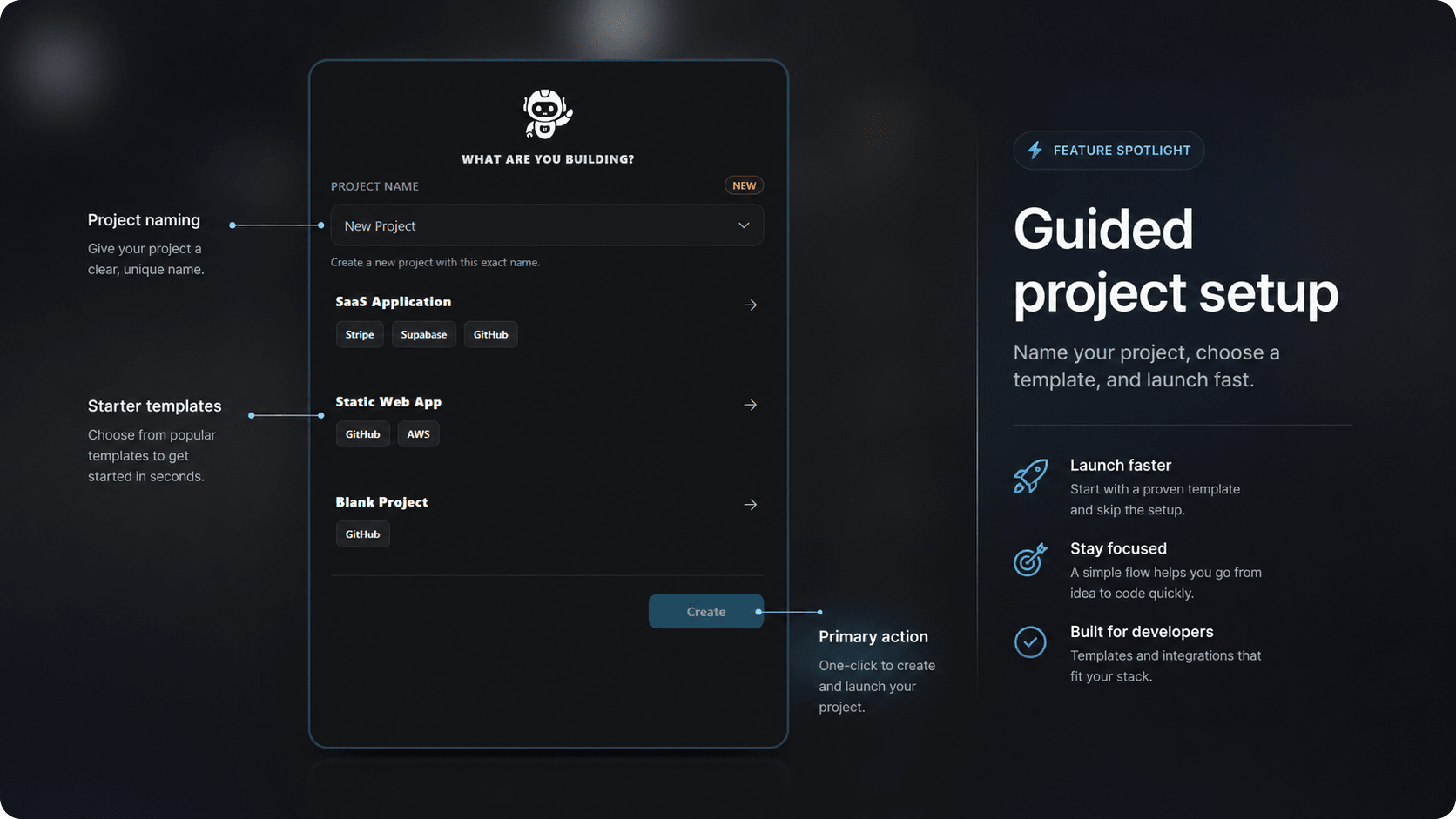 Guided project setup