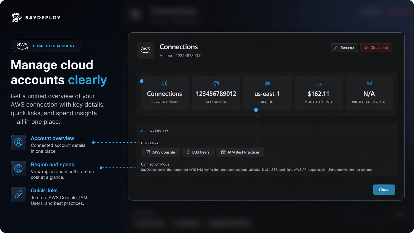 Manage cloud accounts clearly
