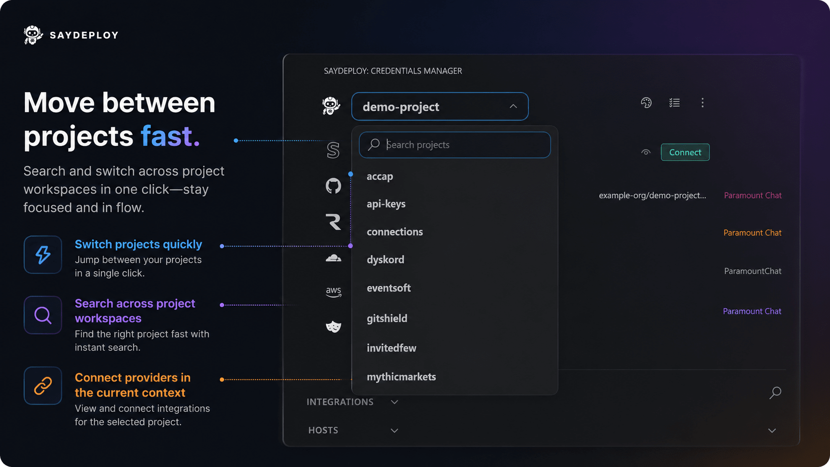 Project switcher