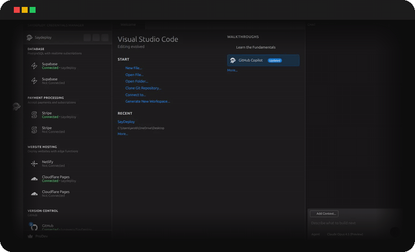 SayDeploy — deploy, manage, and monitor everything from the MCP server inside VS Code