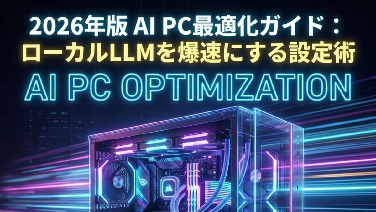 2026年版 AI PC最適化ガイド：ローカルLLMを爆速にする設定術