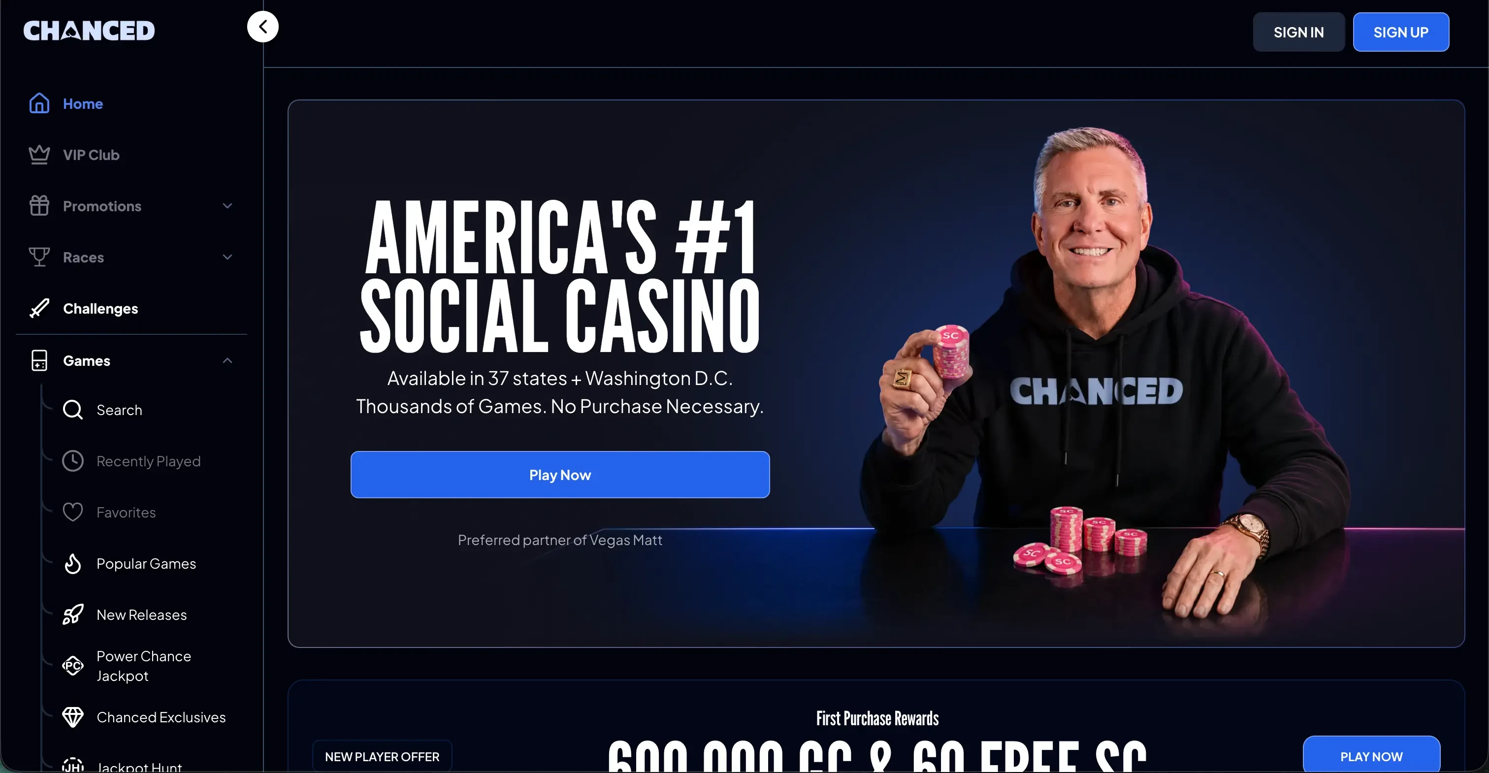 Chanced Casino- und Sportwettenseite