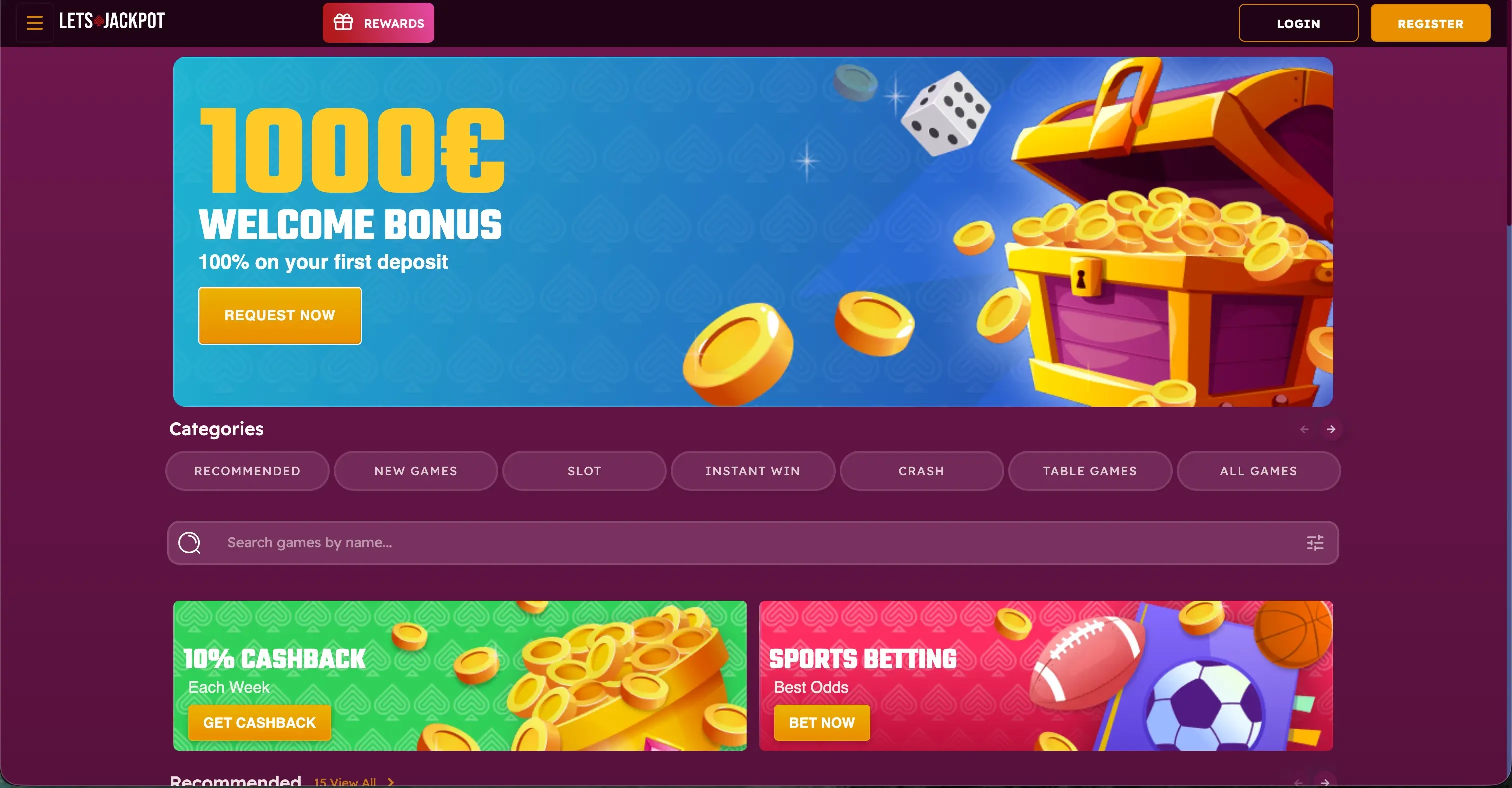 Let's Jackpot Casino-Seite