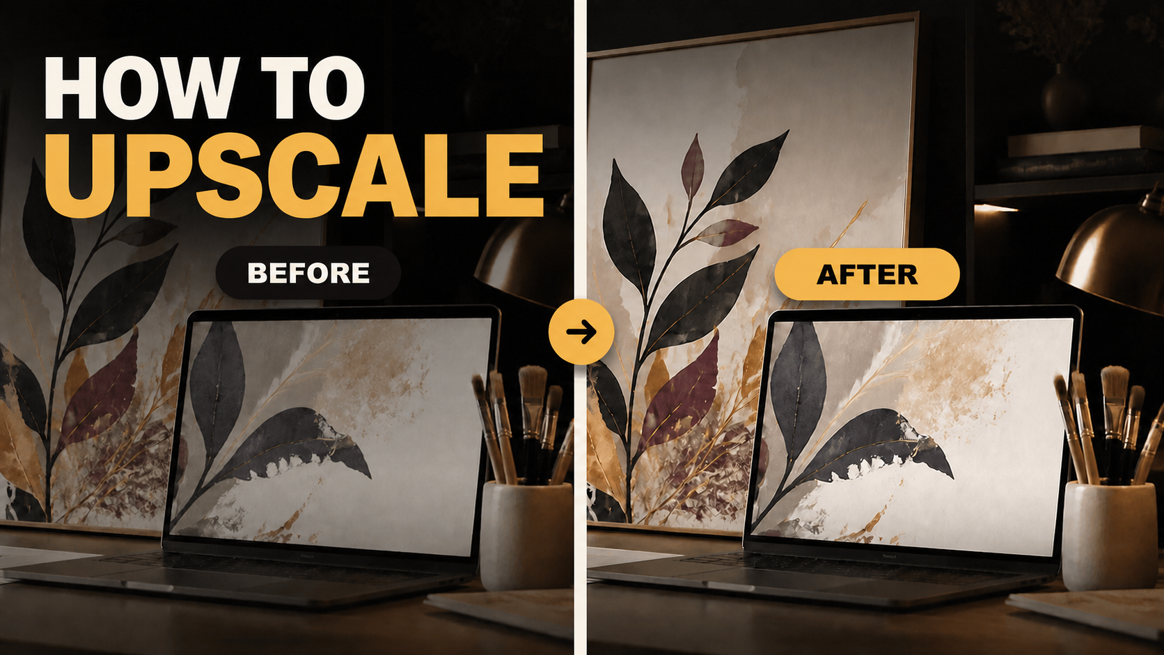 Before-and-after printable wall art upscaling guide