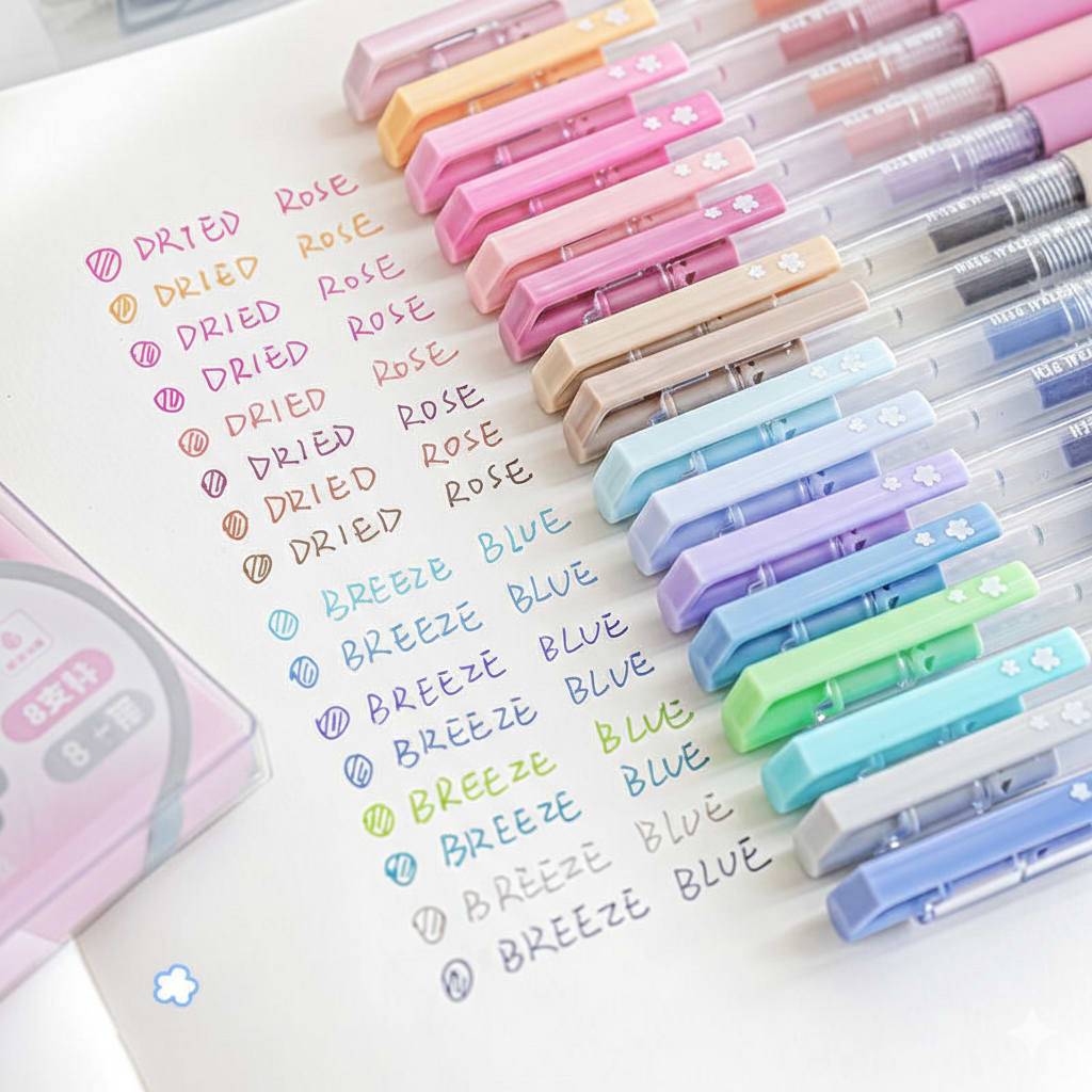 8pcs Pastel Multi-Color Gel Pen Set