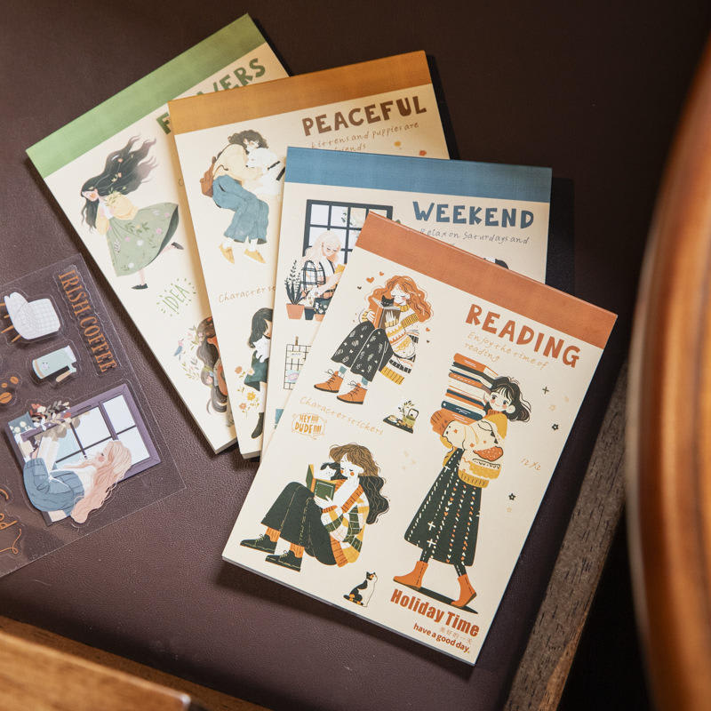 Holiday Time Series Dual-Material Stickers – Landscape & Character, 24 Sheets