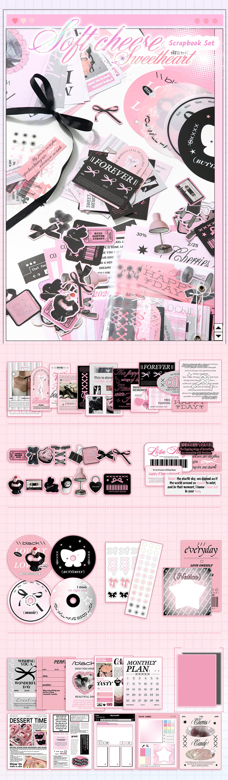 Cheese Sweetheart – Korean Collage Scrapbook Paper Set (101 pcs)