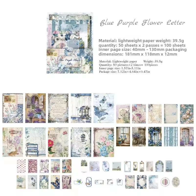 Blue Purple Flower Letter