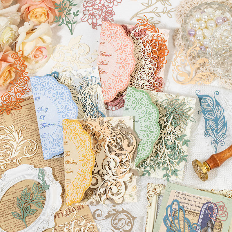 20pcs Building a Prosperous Dream Series Skeletonized Die-Cut Decorative Material Pack