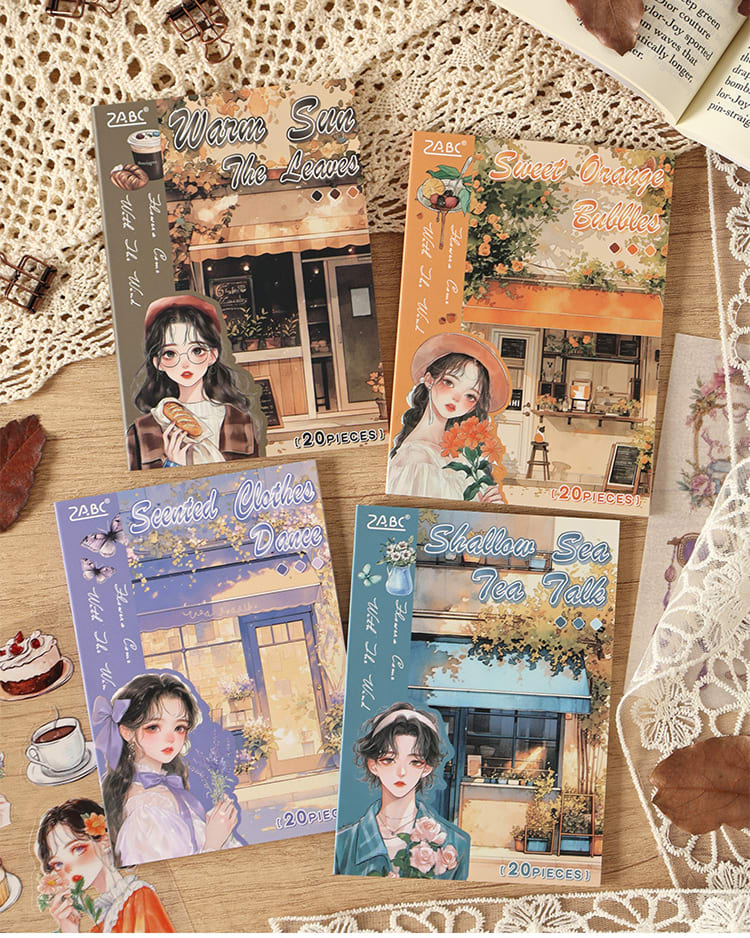 Flower Comes with the Wind Series - 20 Sheets PET Decorative Stickers