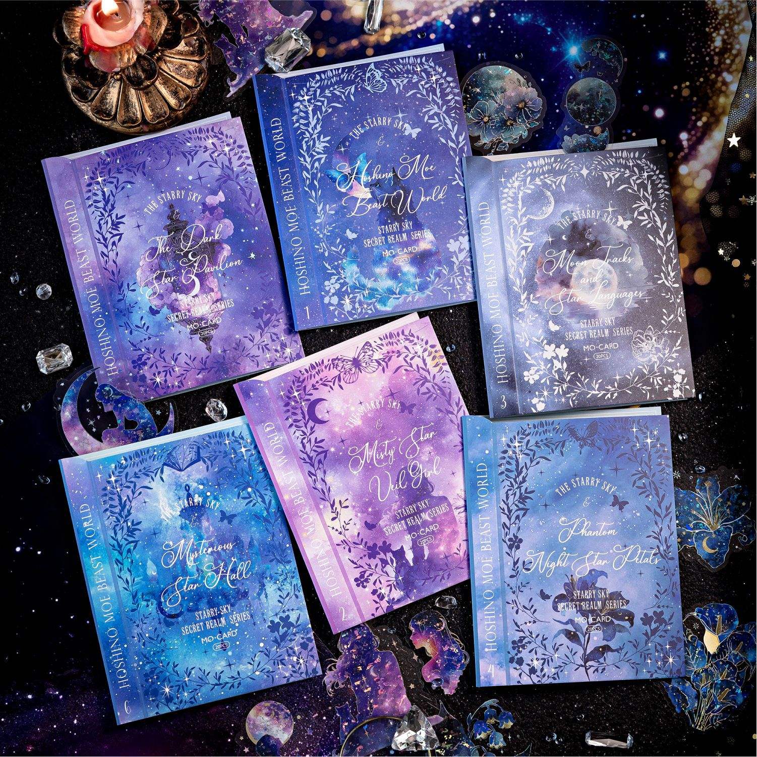 Starry Sky Secret Realm Series – Ice Crystal PET Stickers (20 pcs per Pack)