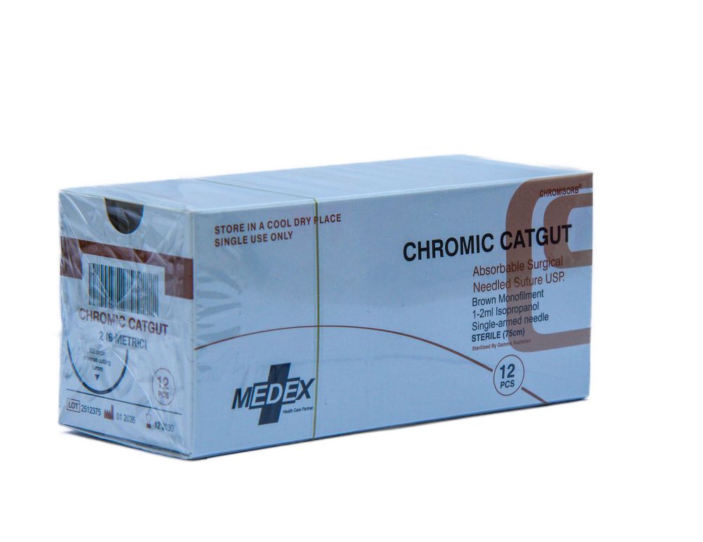 CHROMIC CATGUT 2/0 RB 12S