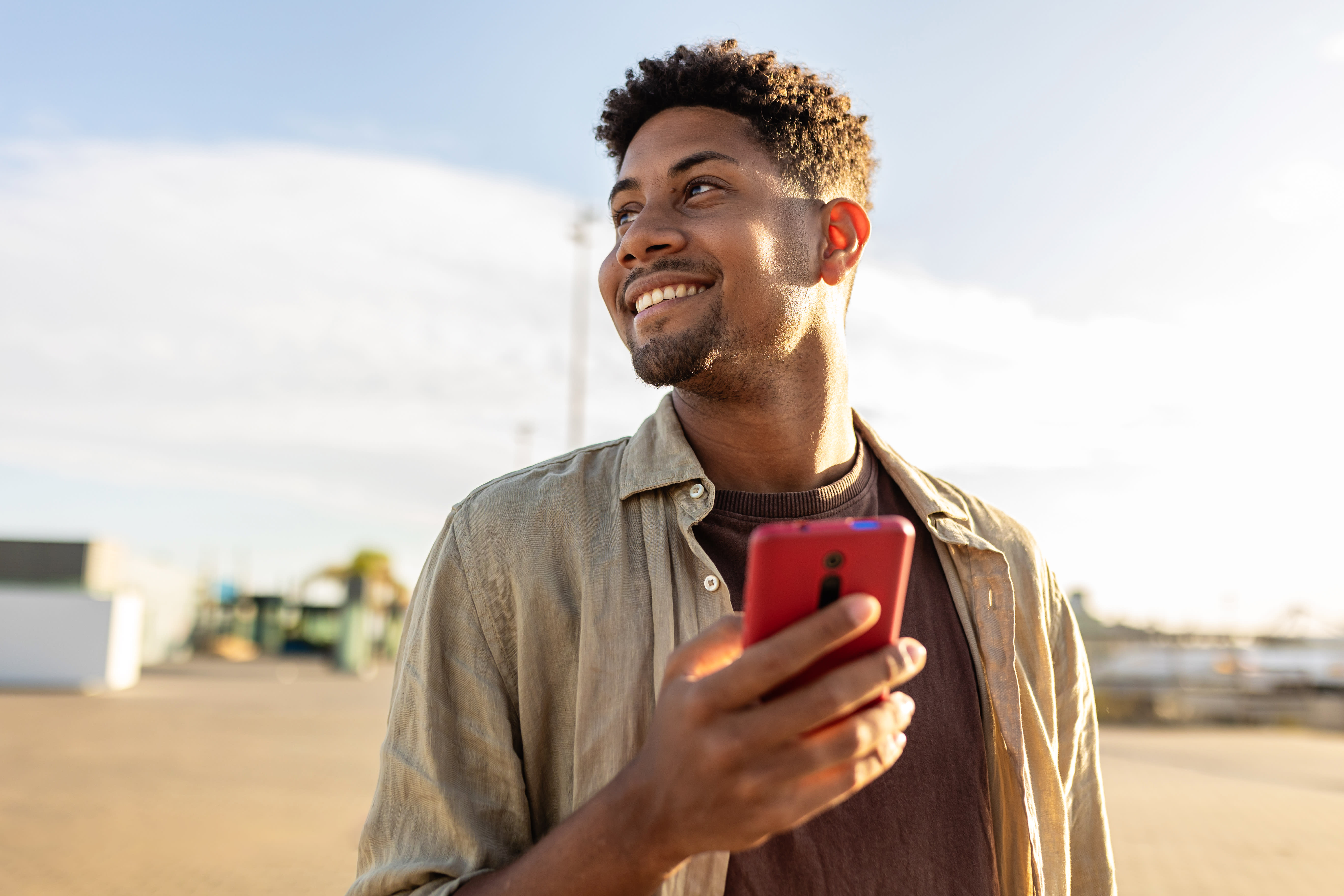 Professional confidently using phone