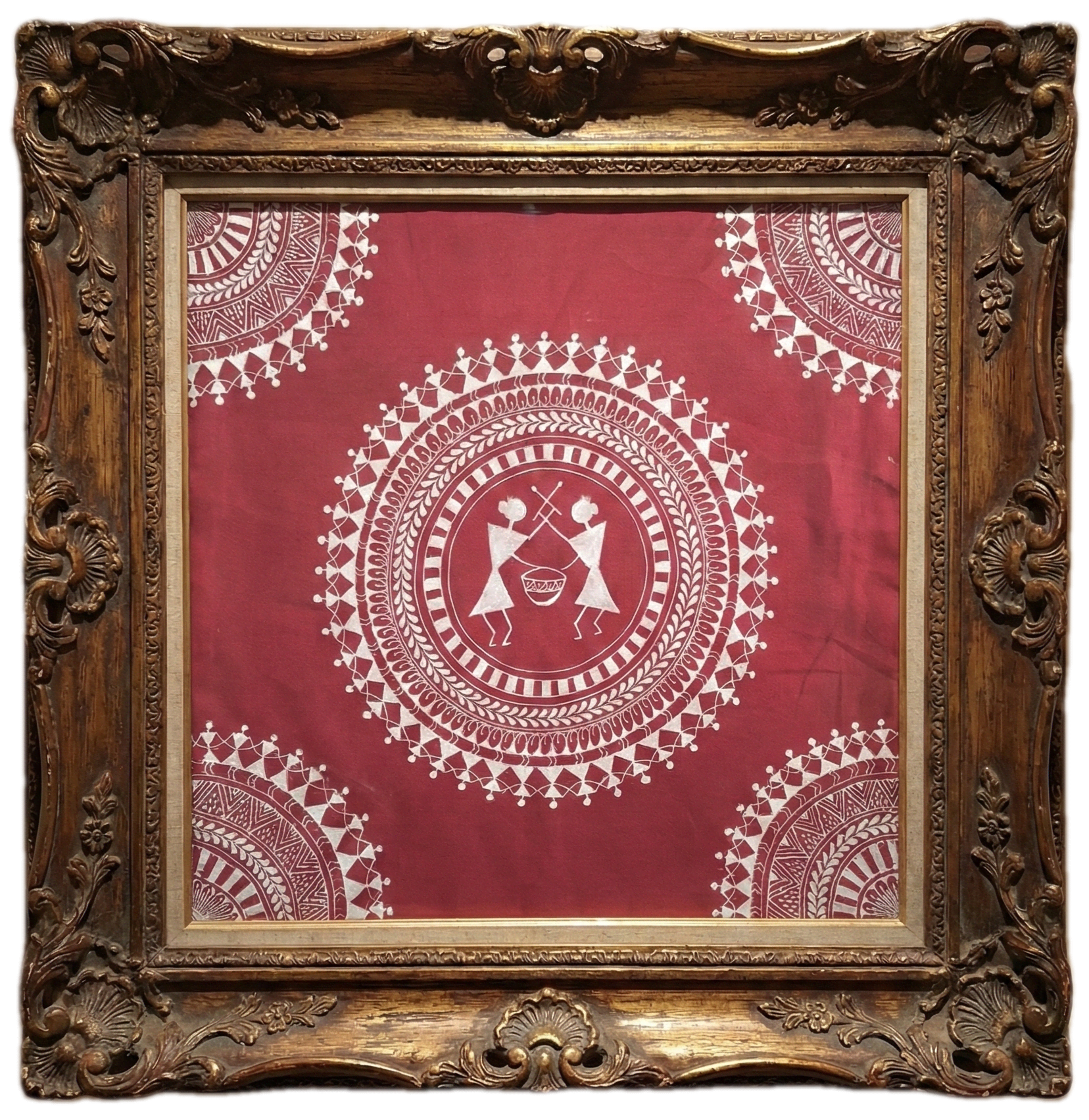 Auspicious Aipan Folk Dance Decor Fabric