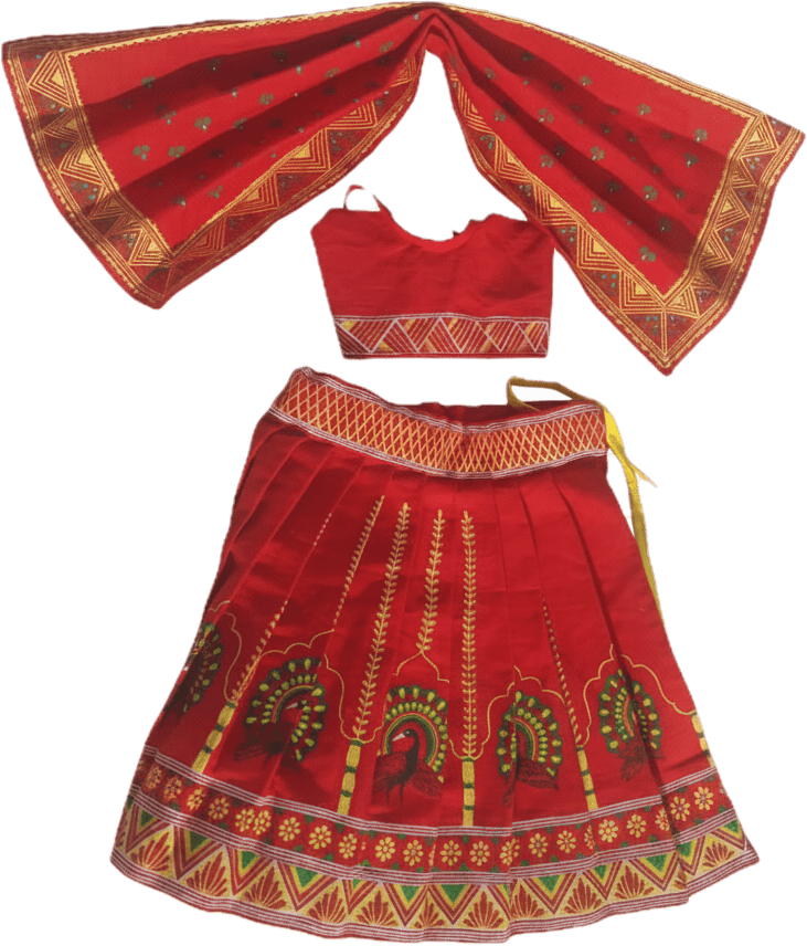 Vibrant Aipan Inspired Kumaoni Lehenga Choli with Dupatta