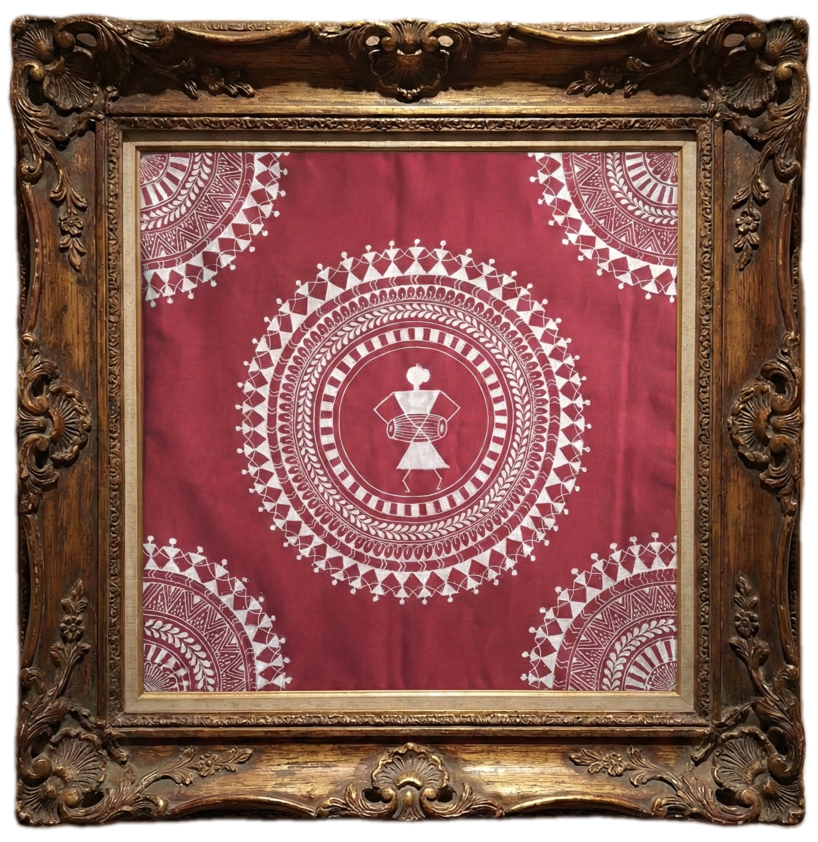 Aipan Rhythmic Drummer Folk Art Decor