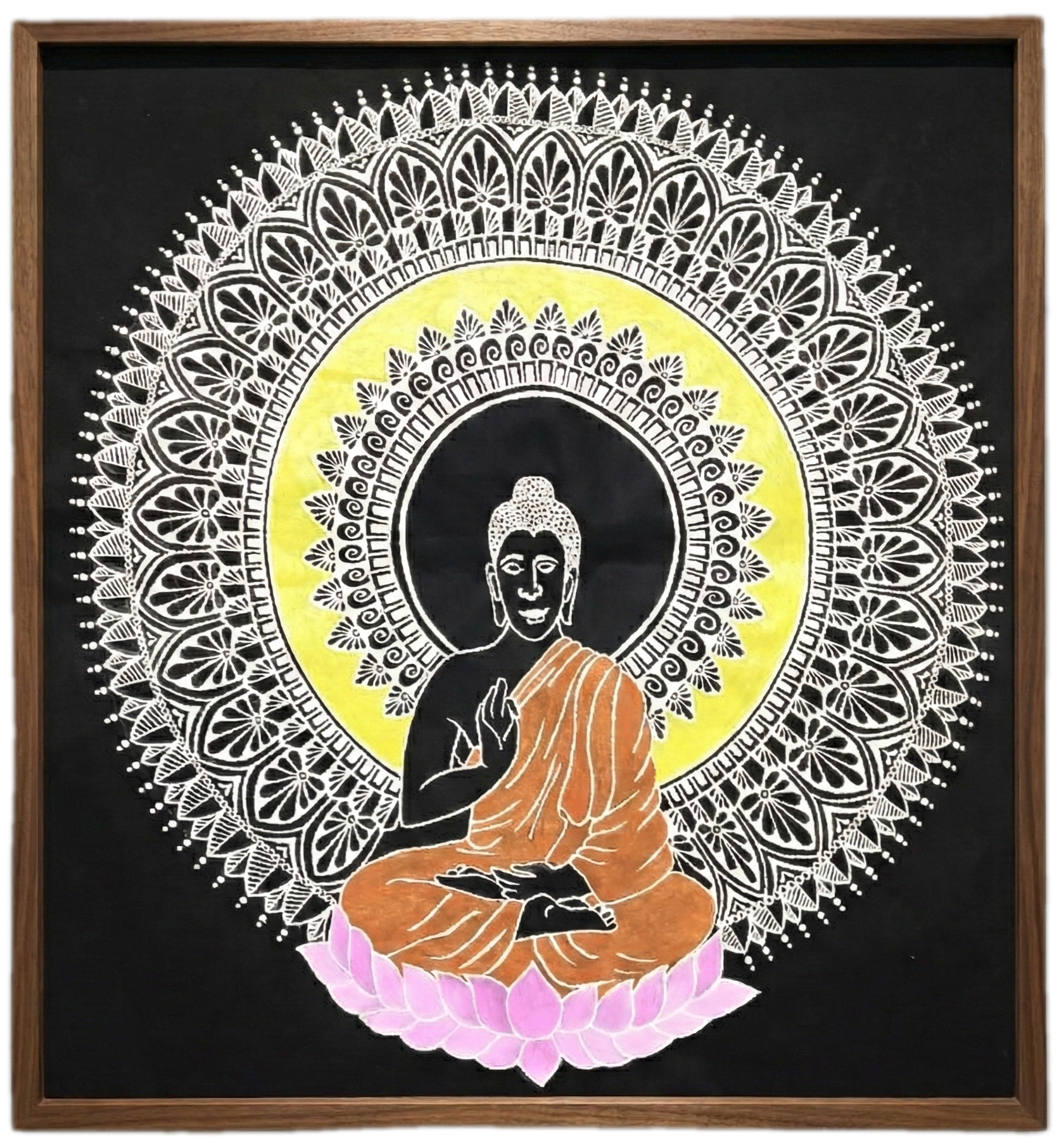 Seated Buddha Mandala Framed Wall Art