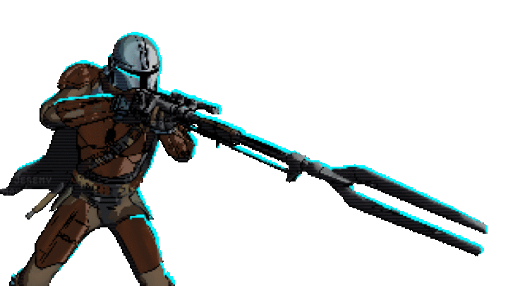 Mando shoot loop01 sticker