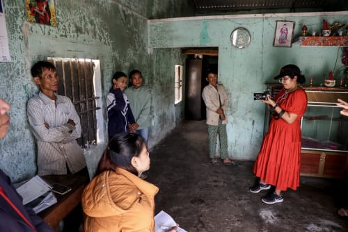 Filming at a local family home, Vietnam