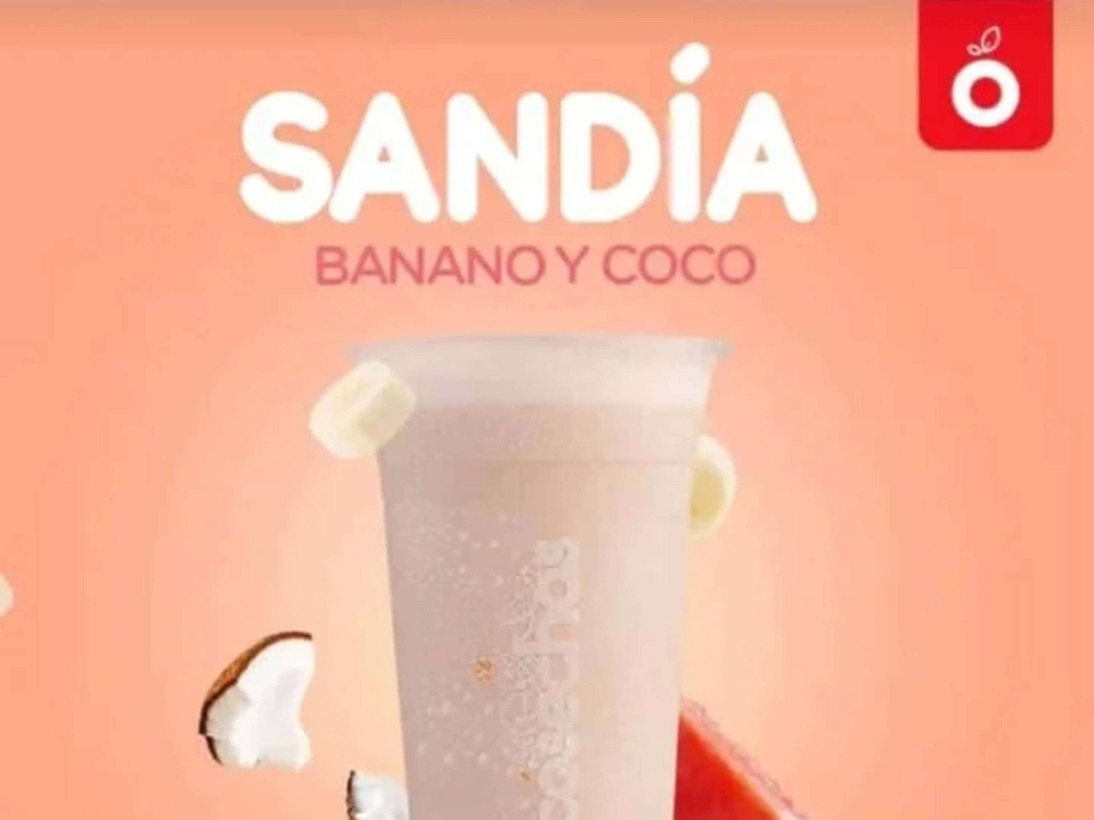 Sandía, banano y crema de coco