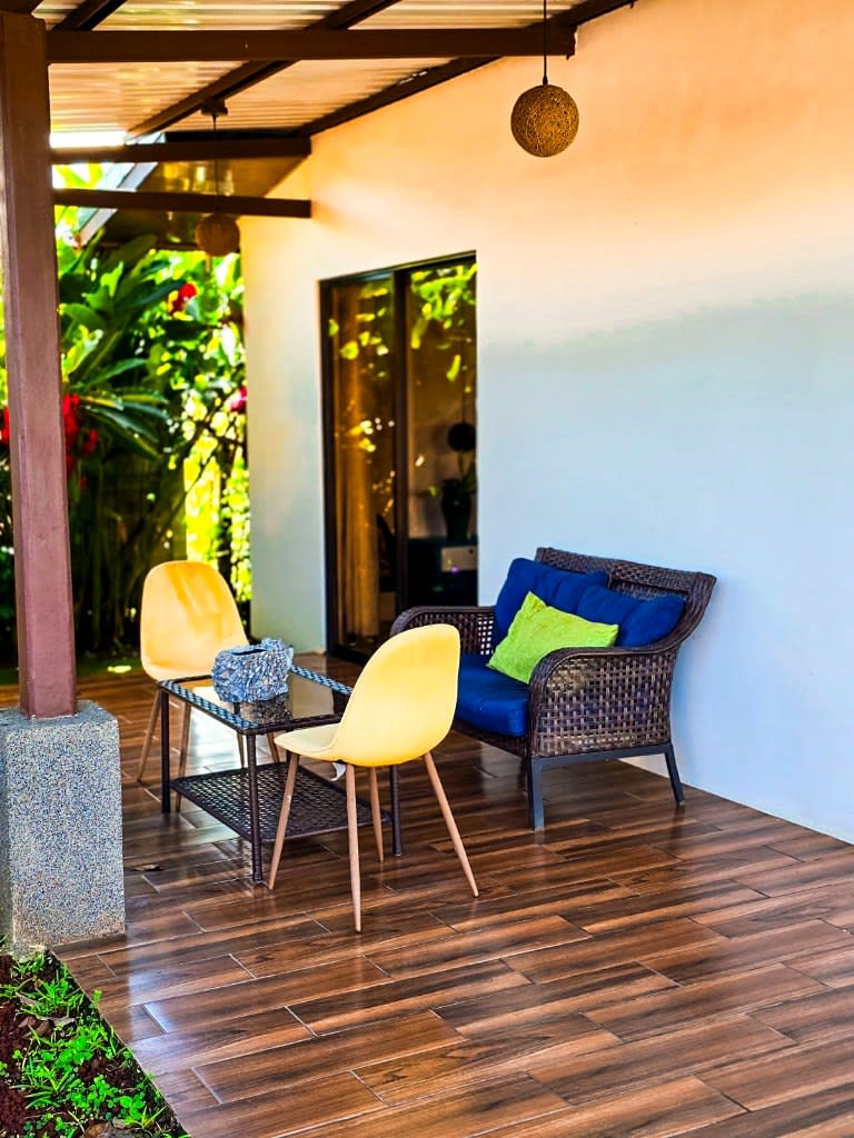 Lounge on the Villa Sassy terrace.