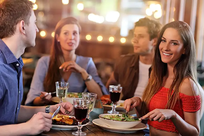 Friends in a restaurant