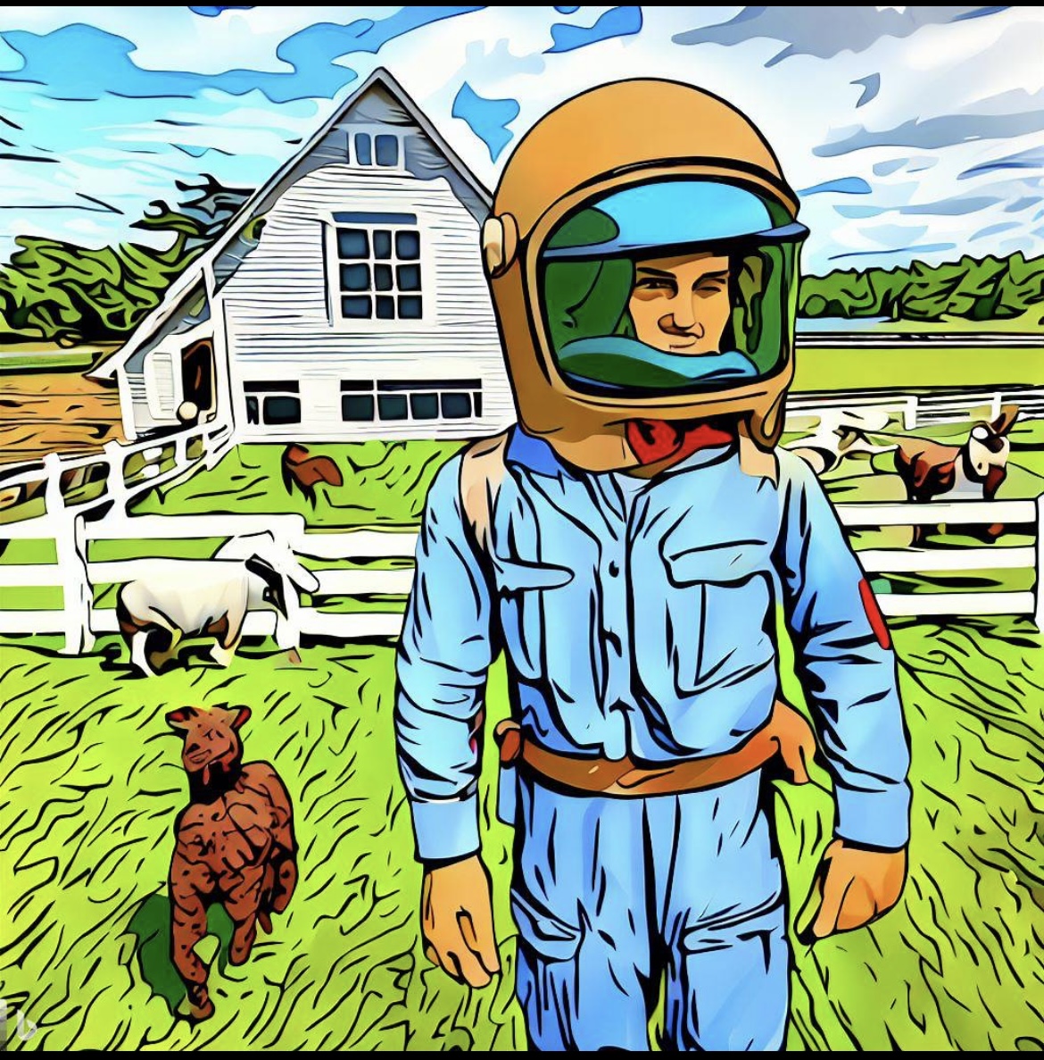 The Kneeling Archer and his Woolly Companion in the Guarded Meadow