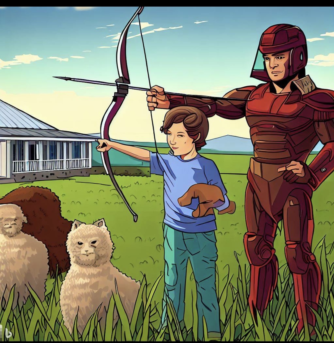 The Pastoral Patrol with the Armored Guards and Woolly Companion