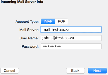setting up mac mail imap prefix path