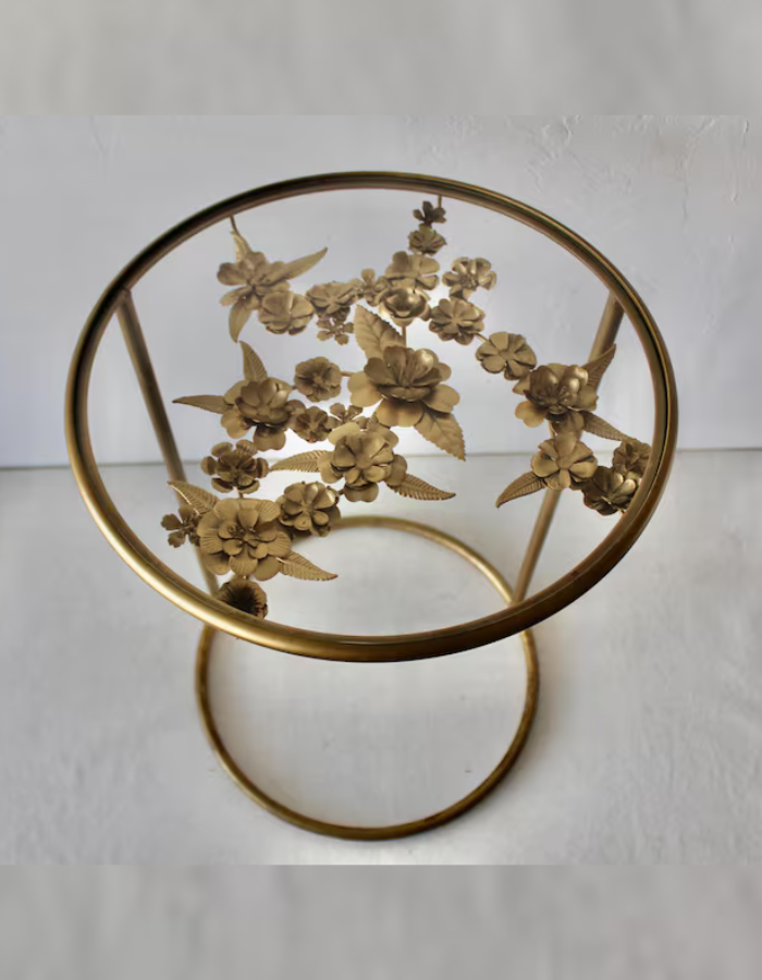 Modern Glass-Top Side Table