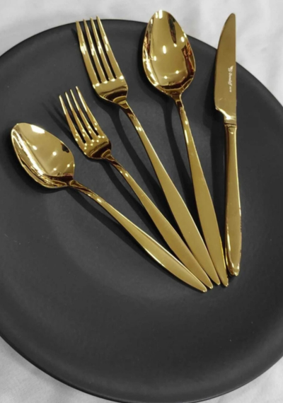 Gold-Plated Cutlery Set (Set of 4)