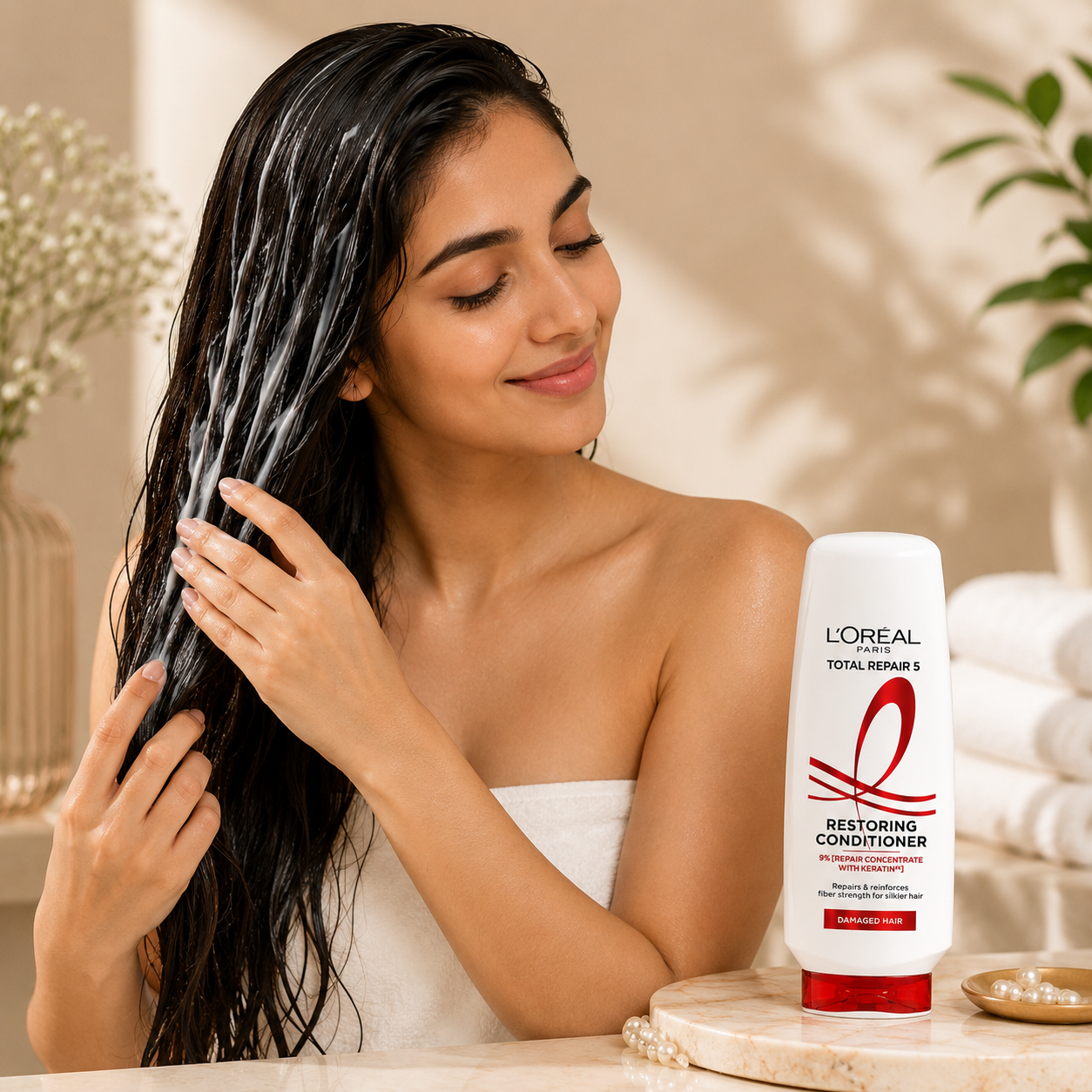 L'Oréal Paris Total Repair 5 Conditioner for Damaged Hair | Powered by Keratin XS Technology | Fights 5 Signs of Hair Damage | 340ml