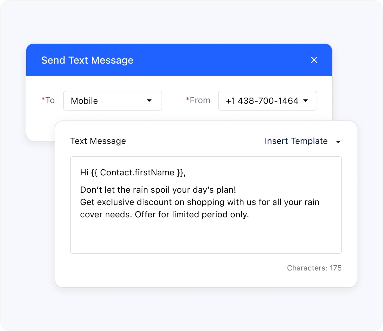 Send personalized texts to all contacts with a single click