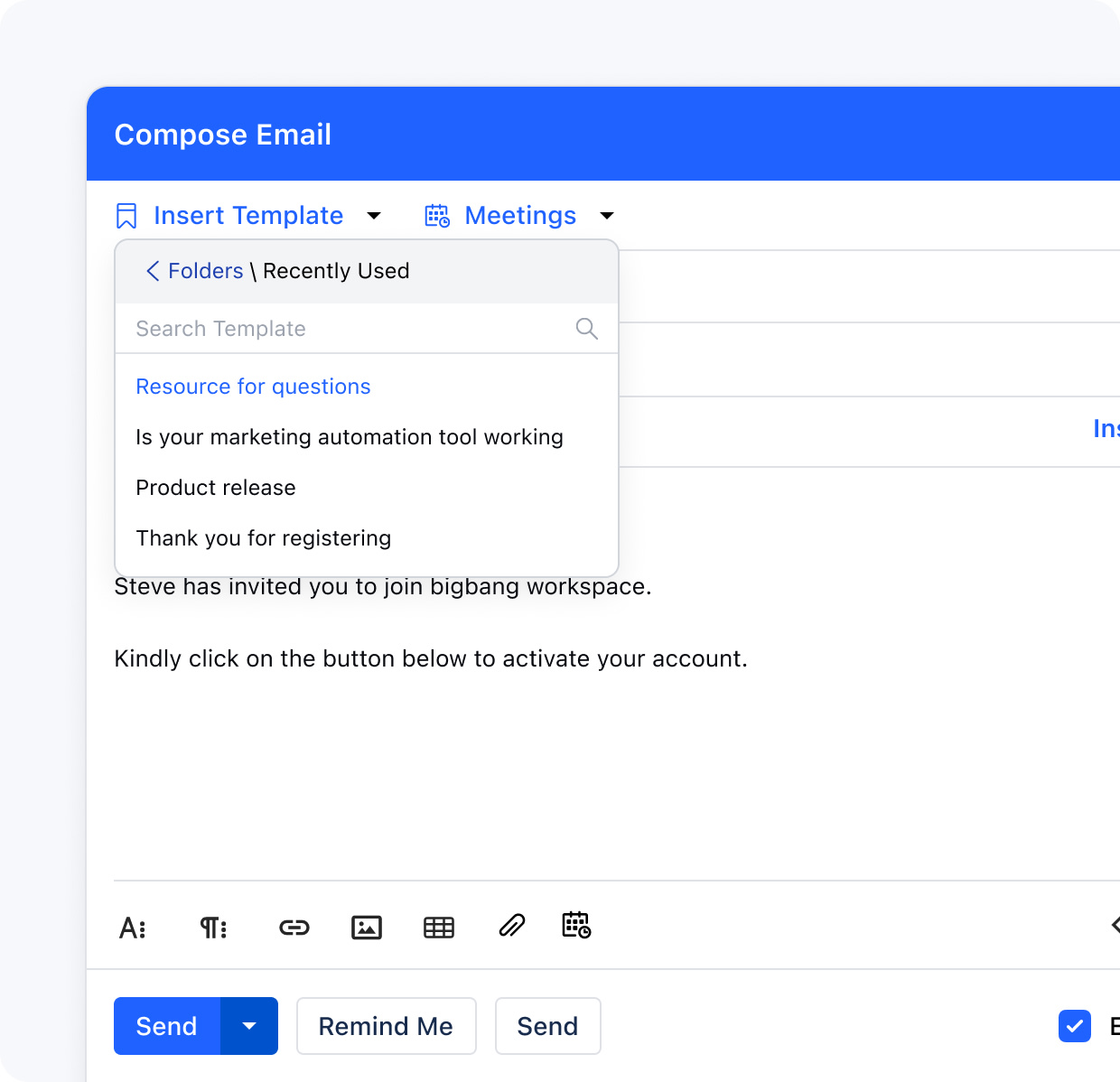 Use pre-defined email templates and save time