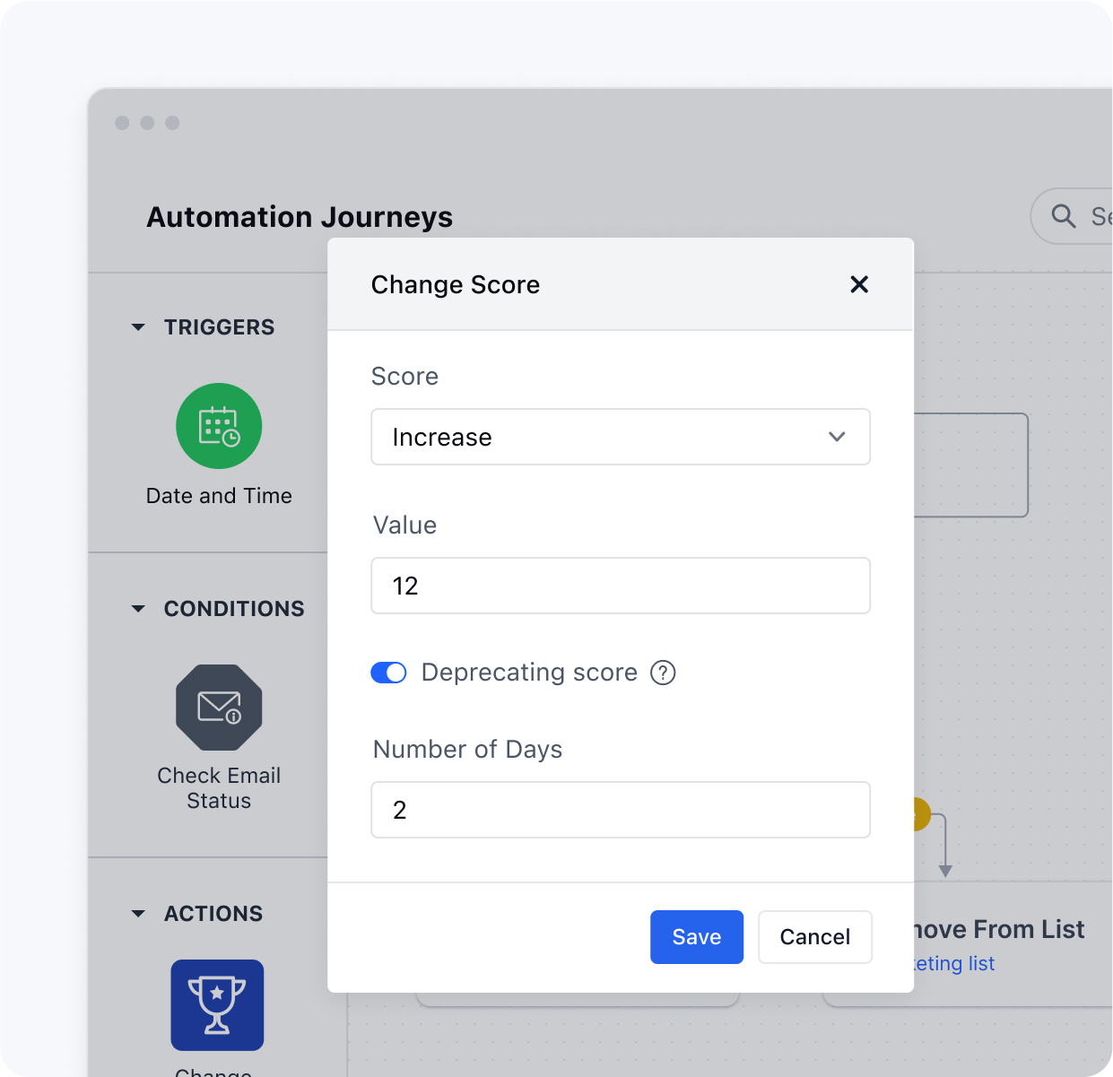 Increase or deprecate scores based on your needs