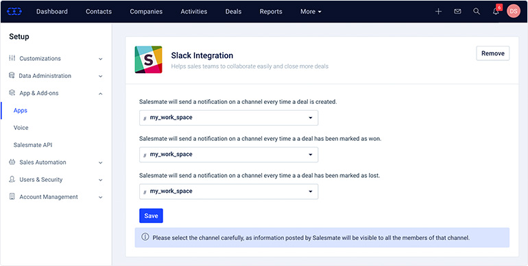 Salesmate integration