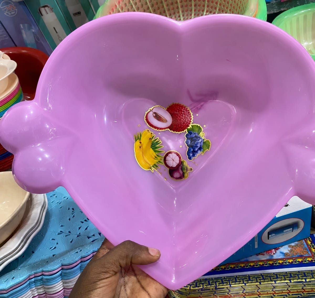 Heart-Shaped Plastic Bowl