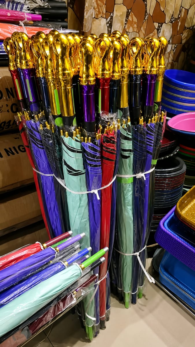 Straight Umbrella with Gold Handle (Big Size)