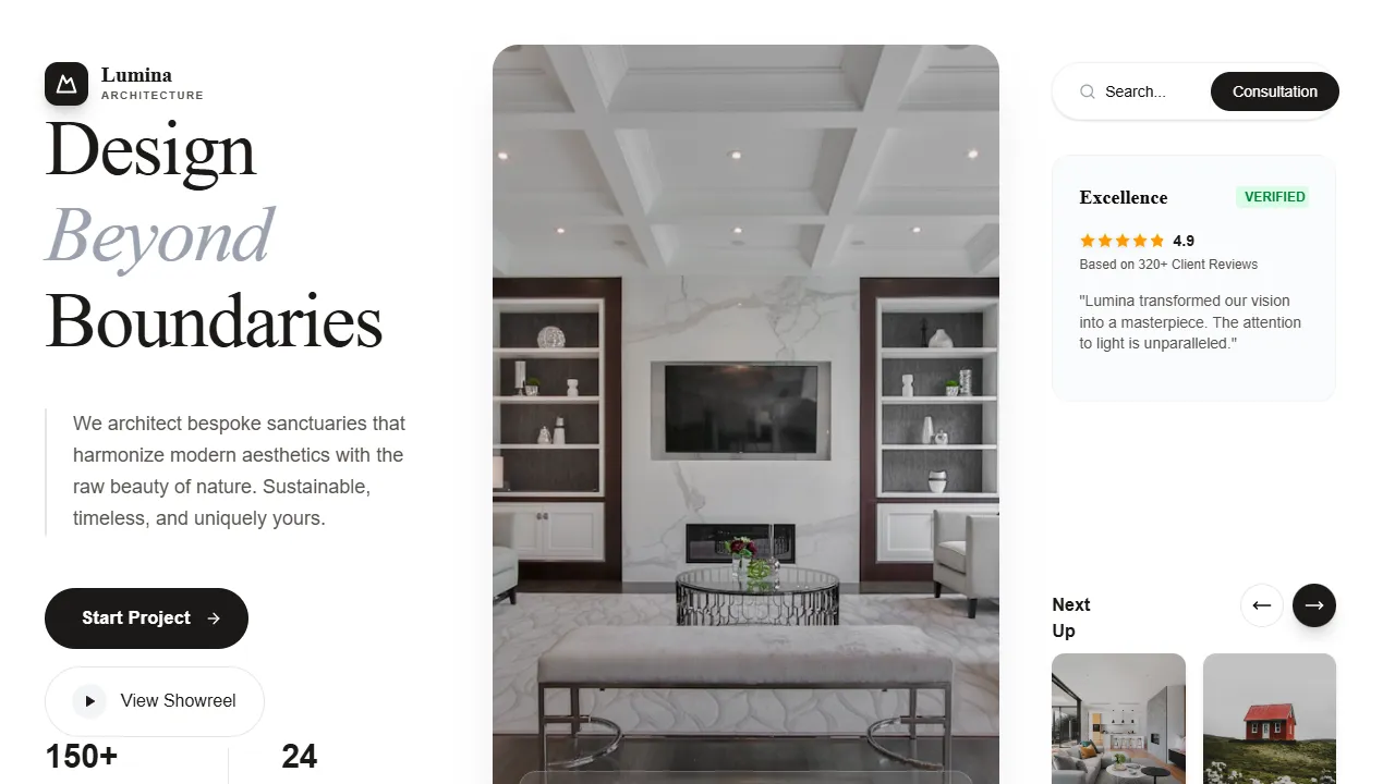 Hero section with slideshow