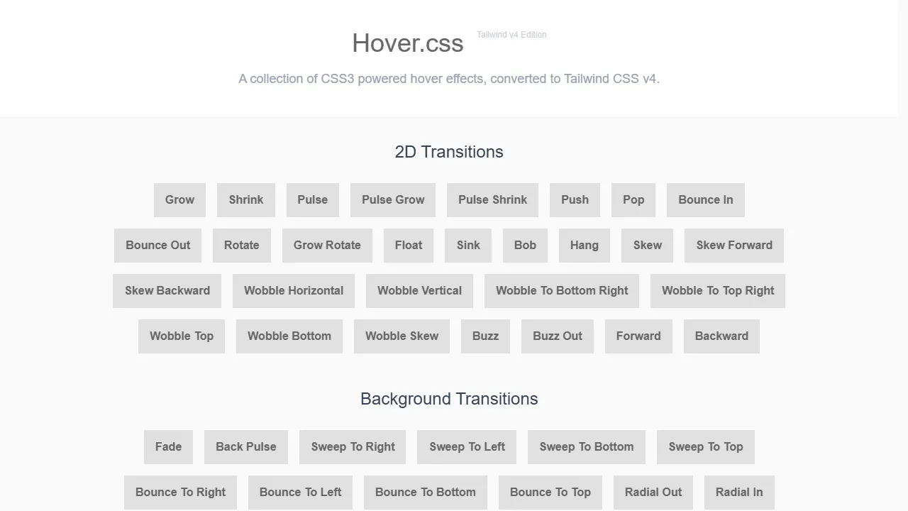 Tailwind based Hover.css