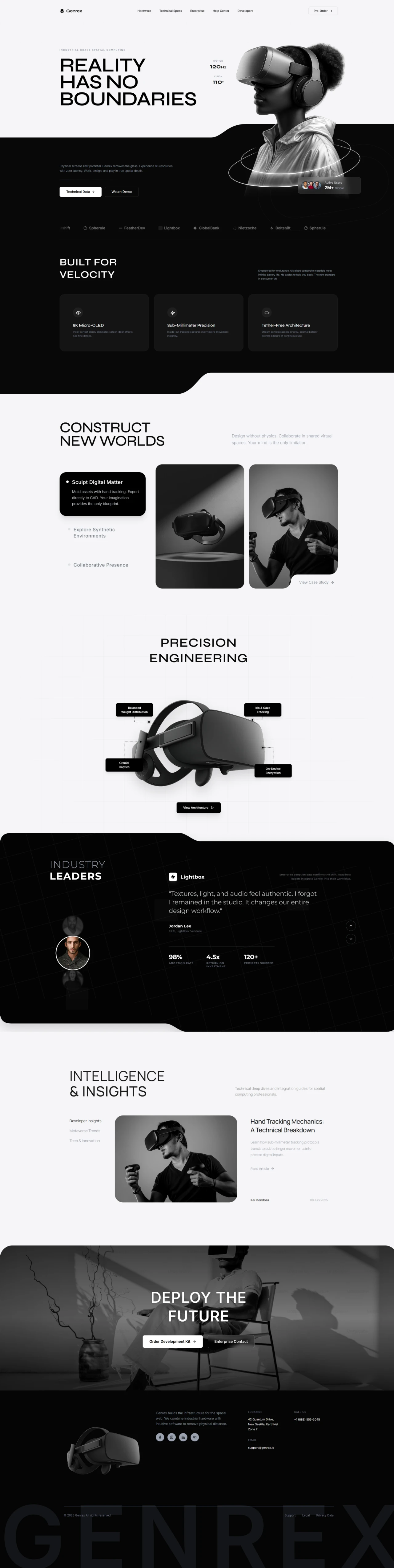 Genrex VR - A beautiful modern landing page