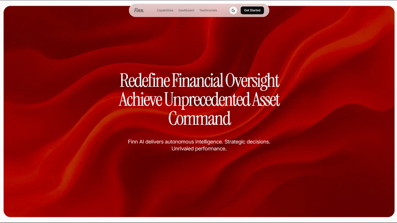 FinnAI - Finance management AI landing page.