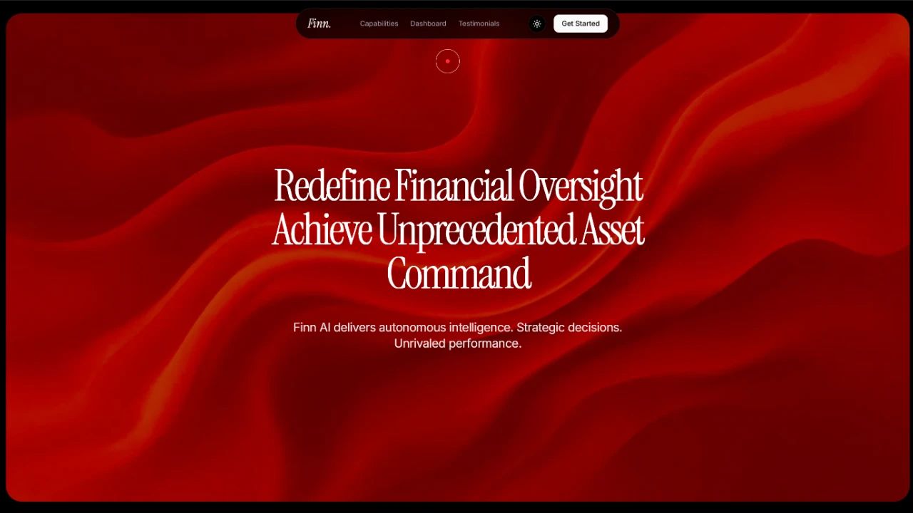 FinnAI - Finance management AI landing page.