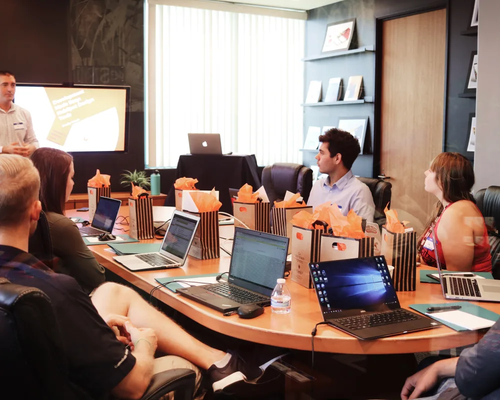 Photograph of an team executive coaching session