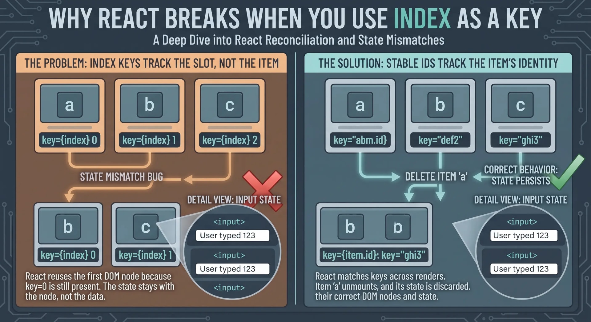 Why React Breaks When You Use Index as a Key