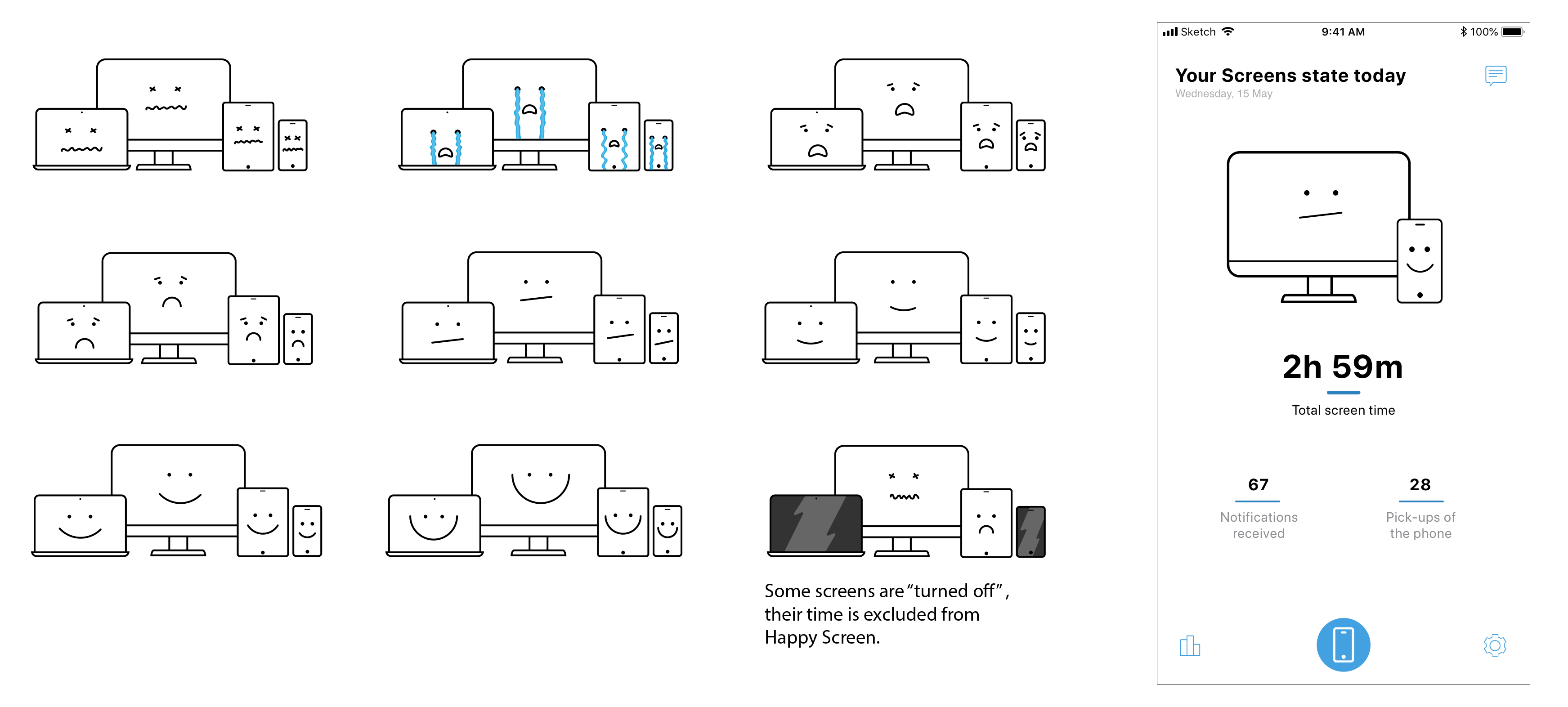 Icon/mascot with different states