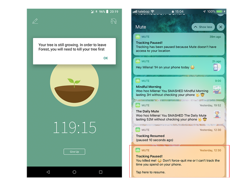 Screenshots from competitor apps with UX copy issues
