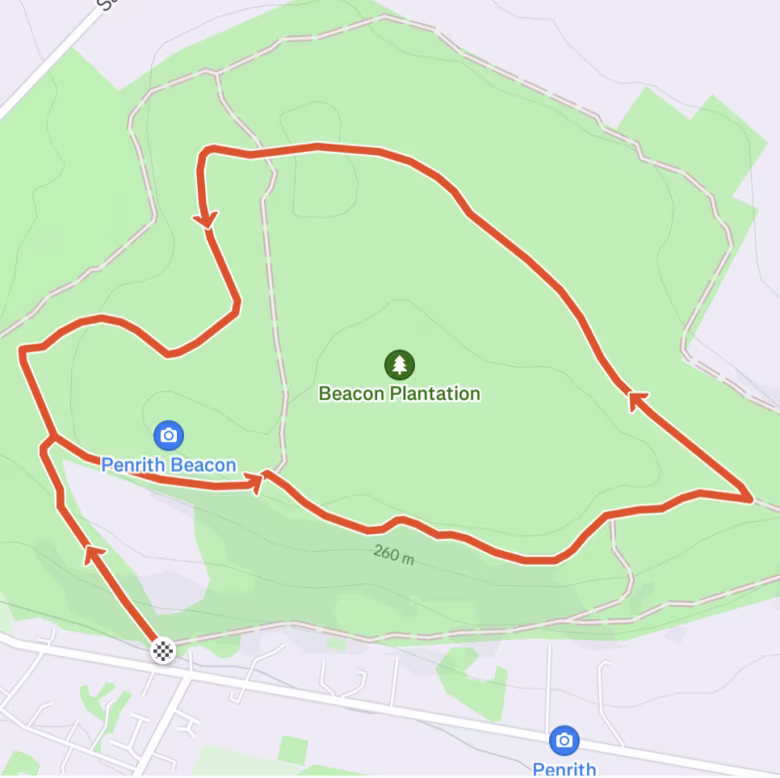 Route map for The Beacon