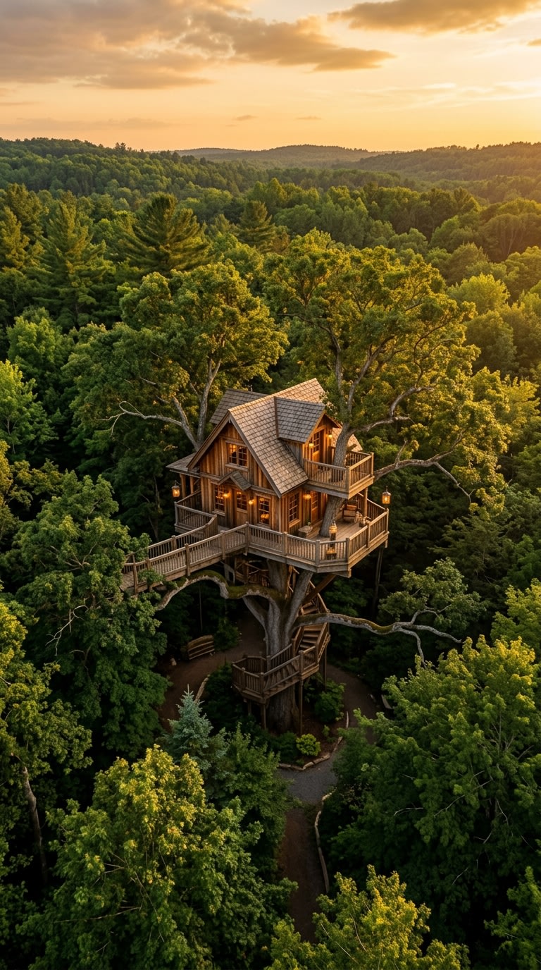 3. Unwind in an Eco-Friendly Treehouse Retreat