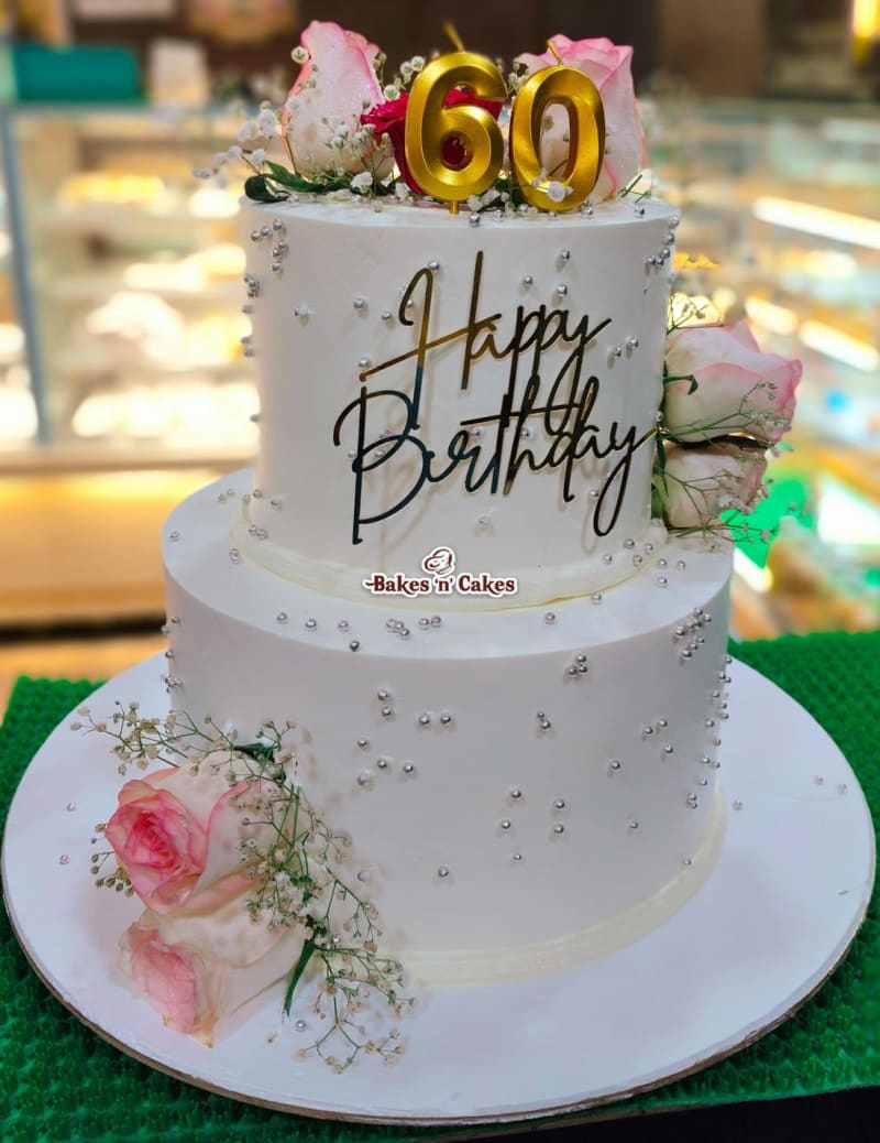 Flowers Theme Tier Cake for Anniversary & Birthday 001